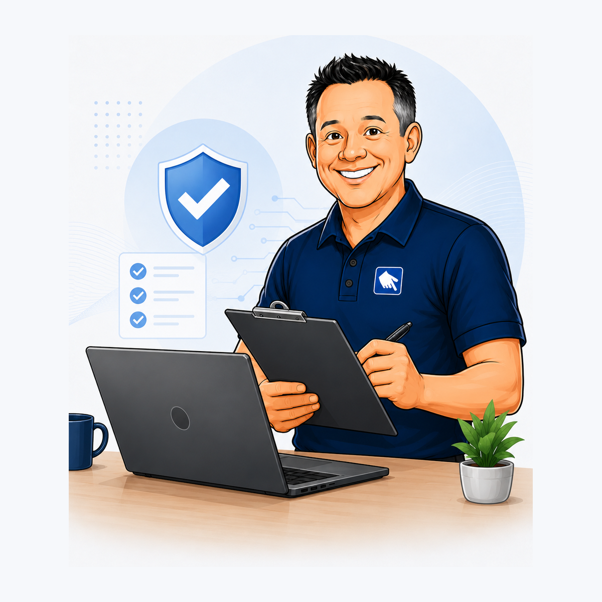 Nick completing an IT checkup
