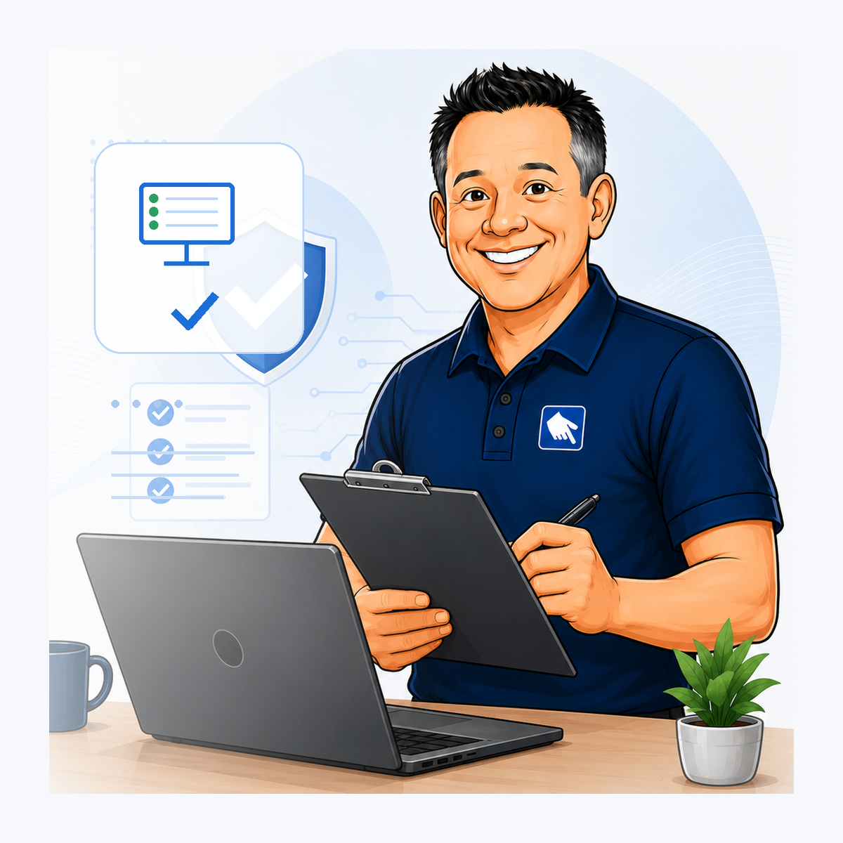 Nick reviewing managed IT systems